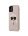 Etui Karl Lagerfeld KLHCP12SSLKHLP Apple iPhone 12 mini roz cu deschidere/light pink hardcase Silicon Karl`s Head