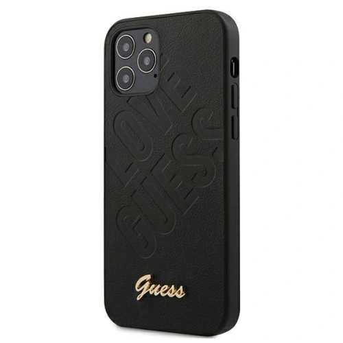 Kup Guess Apple Tasche GUHCP12LPUILGBK iPhone 12 Pro Max schwarz/schwarz Hardcase Iridescent Love Script Gold Logo - GUE680BLK - {ean13} - Sklep Home Screen
