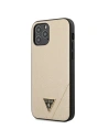 Guess GUHCP12LVSATMLLG Apple iPhone 12 Pro Max light gold hardcase Saffiano