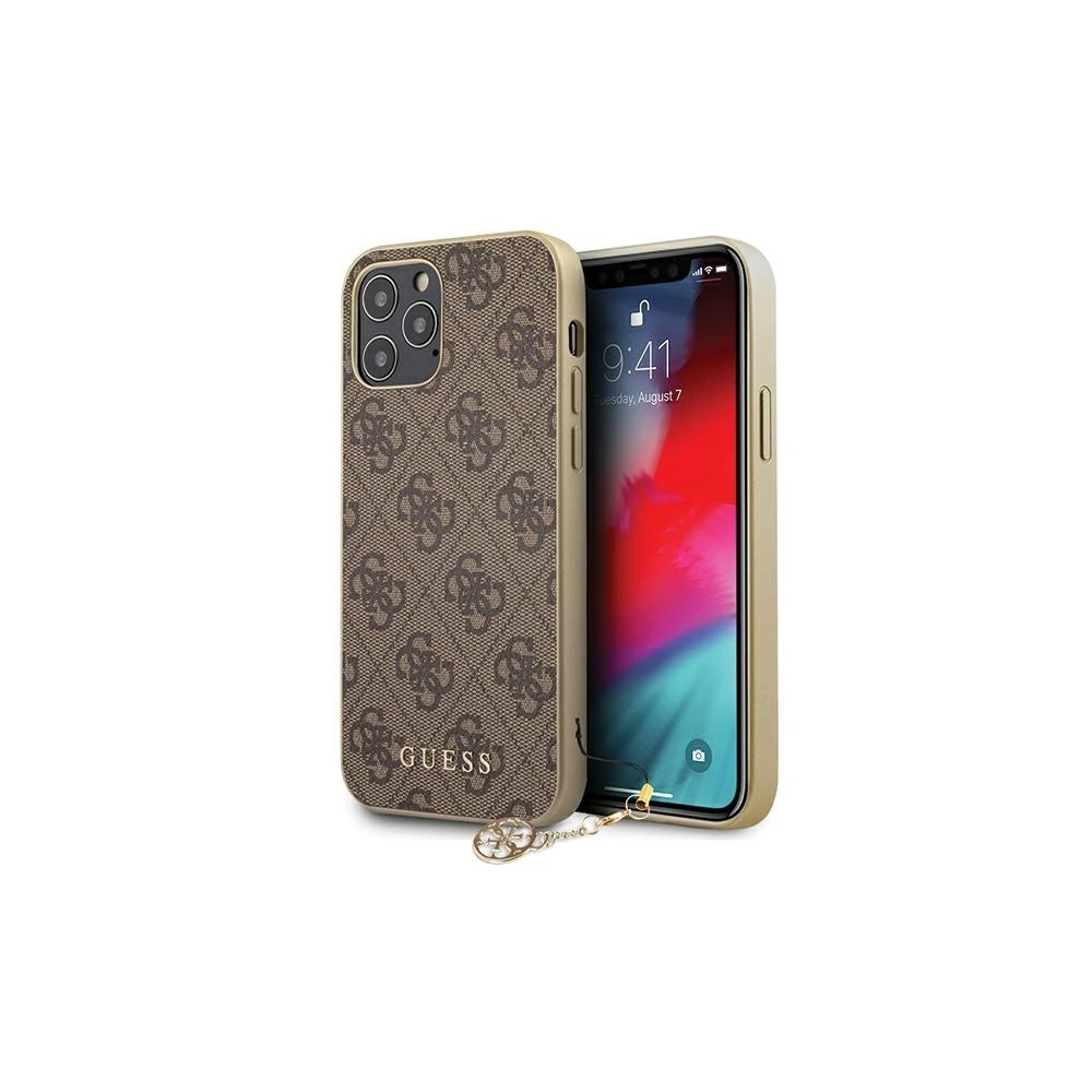 Etui Guess GUHCP12MGF4GBR Apple iPhone 12/12 Pro brązowy/brown hardcase 4G Charms Collection