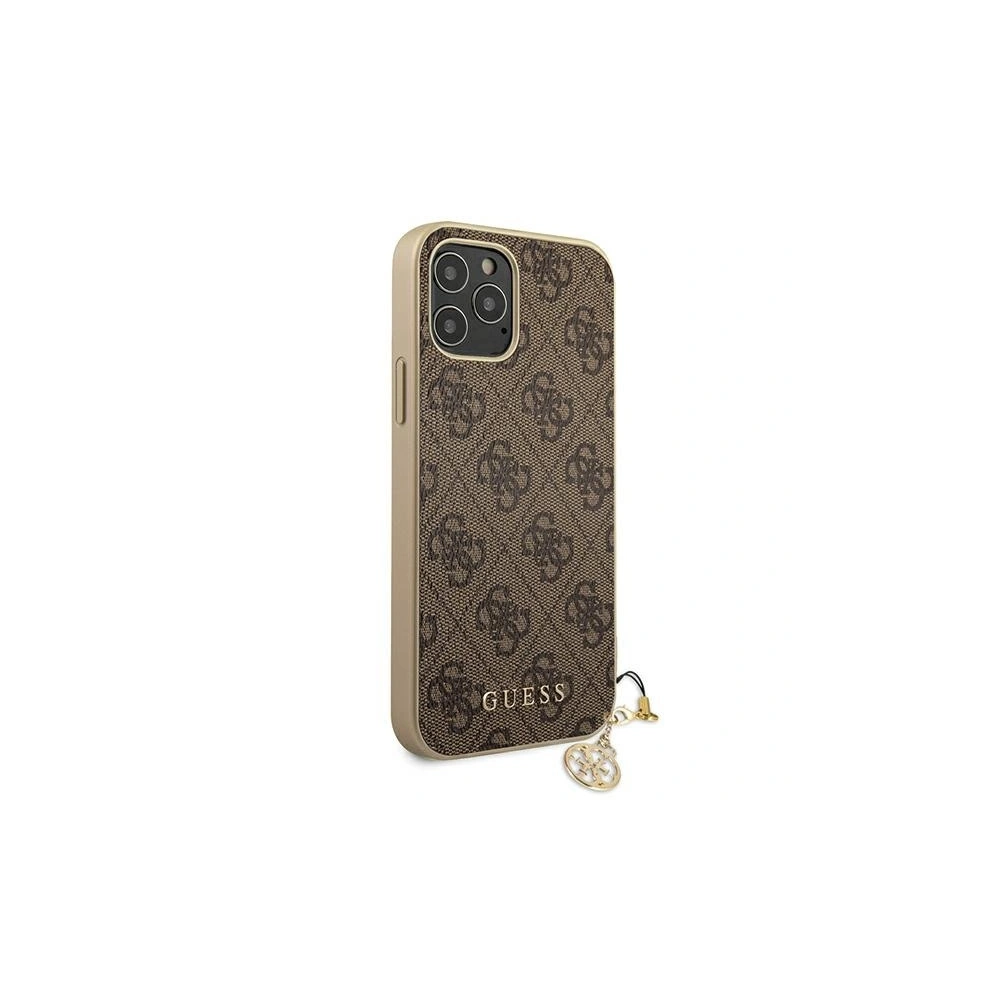 Etui Guess GUHCP12MGF4GBR Apple iPhone 12/12 Pro brązowy/brown hardcase 4G Charms Collection