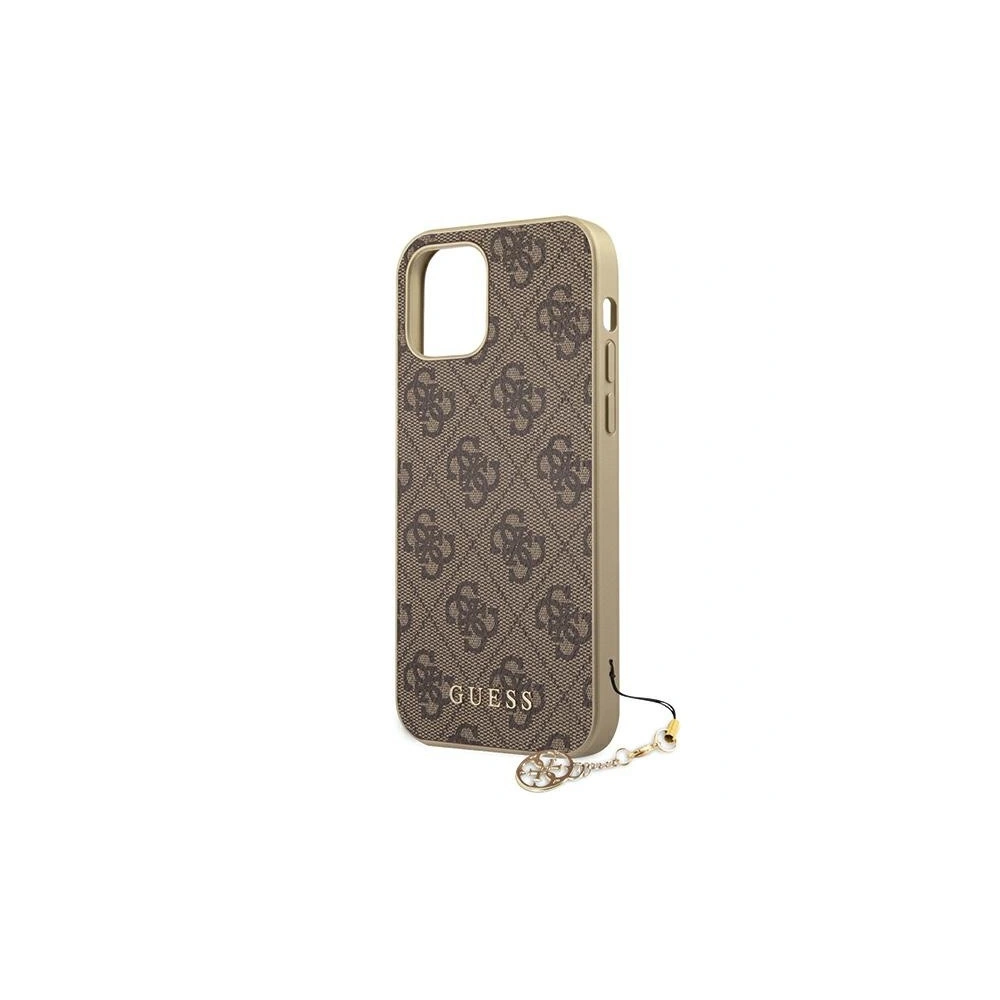 Etui Guess GUHCP12MGF4GBR Apple iPhone 12/12 Pro brązowy/brown hardcase 4G Charms Collection