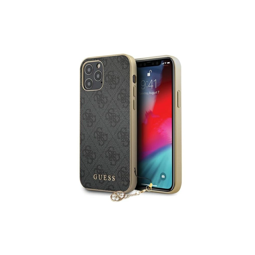 Etui Guess GUHCP12MGF4GGR Apple iPhone 12/12 Pro szary/grey hardcase 4G Charms Collection