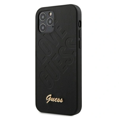 Kup Etui Guess GUHCP12MPUILGBK Apple iPhone 12/12 Pro fekete/black hardcase Iridescent Love Script Gold Logo - GUE693BLK - {ean13} - Sklep Home Screen