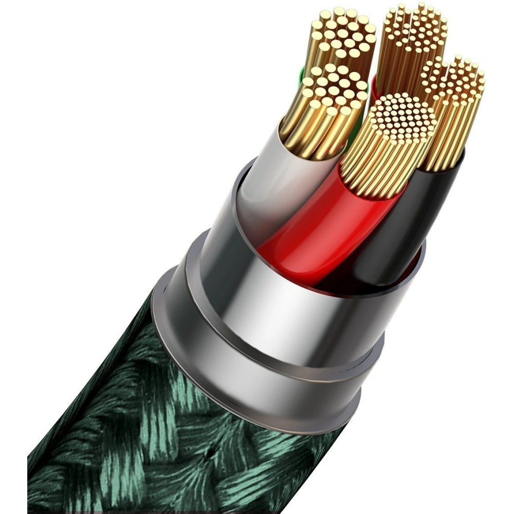 Kabel USB Baseus Fast 4w1 USB do USB-C / Lightning / Micro 3A 1m (zielony)