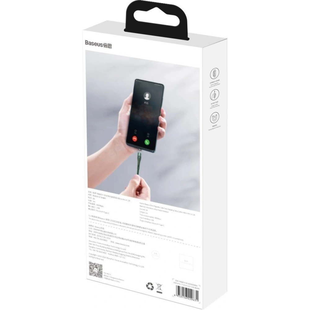 Kabel USB Baseus Fast 4w1 USB do USB-C / Lightning / Micro 3A 1m (zielony)