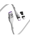 Cablul USB Baseus Fast 4w1 USB la USB-C / Lightning / Micro 5A 1m (alb)