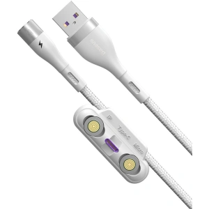 Buy USB Baseus Fast 4in1 USB to USB-C / Lightning / Micro 5A 1m (white) - BSU1815WHT - {ean13} - Home Screen Store Europe