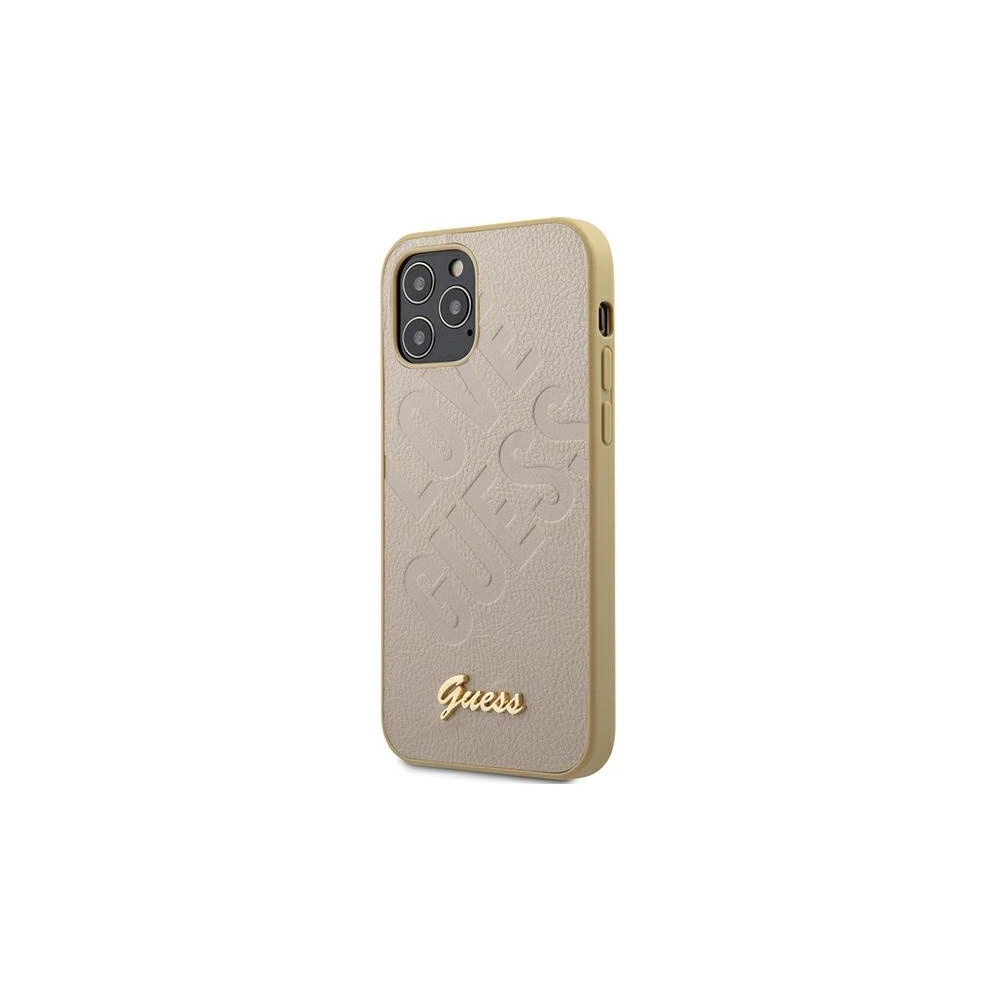 Etui Guess GUHCP12MPUILGLG Apple iPhone 12/12 Pro złoty/gold hardcase Iridescent Love Script Gold Logo