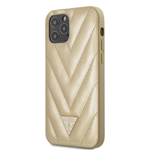 Kup Etui Guess GUHCP12MPUVQTMLBE Apple iPhone 12/12 Pro auriu/gold hardcase V-Quilted Collection - GUE695GLD - {ean13} - Sklep Home Screen