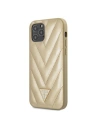 Etui Guess GUHCP12MPUVQTMLBE Apple iPhone 12/12 Pro arany színű keménytok V-Quilted Collection