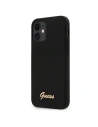 Etui Guess GUHCP12SLSLMGBK Apple iPhone 12 mini negru/czarny hardcase Silicon Script Gold Logo