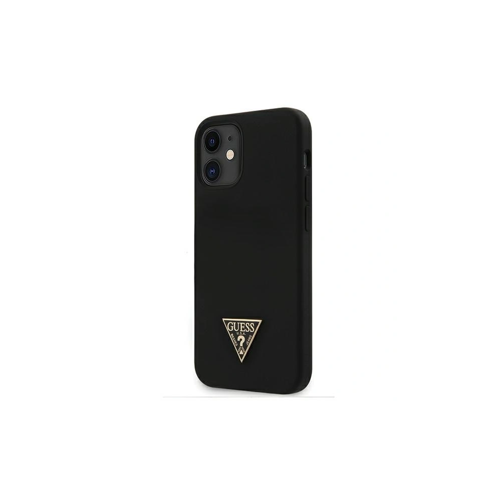Etui Guess GUHCP12SLSTMBK Apple iPhone 12 mini black/czarny hardcase Silicone Triangle Logo