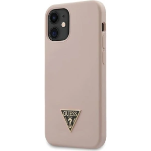 Buy Guess GUHCP12SLSTMLP Apple iPhone 12 mini light pink hardcase Silicone Triangle Logo - GUE702PNK - {ean13} - Home Screen Store Europe