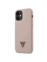 Etui Guess GUHCP12SLSTMLP Apple iPhone 12 mini roz cu lumina/pink deschis hardcase Silicon Triunghi Logo