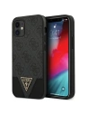 Guess Apple Tasche GUHCP12SPU4GHBK iPhone 12 mini grau/grau Hartschale 4G Triangle Collection
