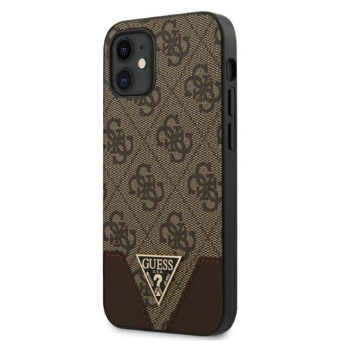 Kup Etui Guess GUHCP12SPU4GHBR Apple iPhone 12 mini brązowy/brown hardcase 4G Triangle Collection - GUE704BR - {ean13} - Sklep Home Screen