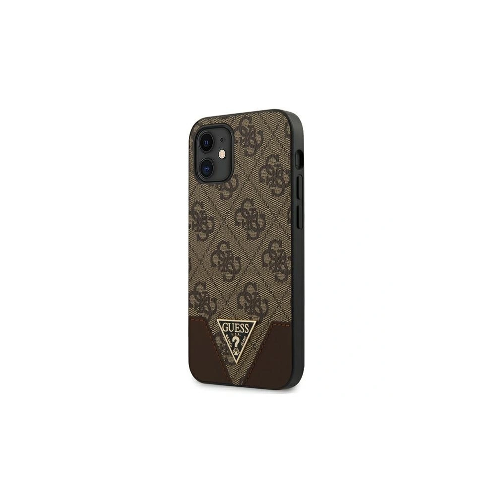 Etui Guess GUHCP12SPU4GHBR Apple iPhone 12 mini brązowy/brown hardcase 4G Triangle Collection