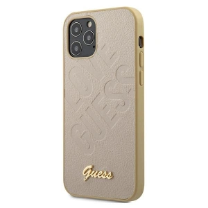 Buy Guess GUHCP12SPUILGLG Apple iPhone 12 mini gold hardcase Iridescent Love Script Gold Logo - GUE706GLD - {ean13} - Home Screen Store Europe