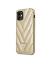 Etui Guess GUHCP12SPUVQTMLBE Apple iPhone 12 mini zlatý/gold hardcase V-Quilted Collection