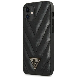 Kup Etui Guess GUHCP12SPUVQTMLBK Apple iPhone 12 mini czarny/black hardcase V-Quilted Collection - GUE708BLK - {ean13} - Sklep Home Screen
