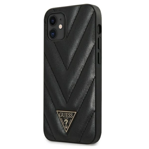 Kup Etui Guess GUHCP12SPUVQTMLBK Apple iPhone 12 mini fekete/black hardcase V-Quilted Collection - GUE708BLK - {ean13} - Sklep Home Screen