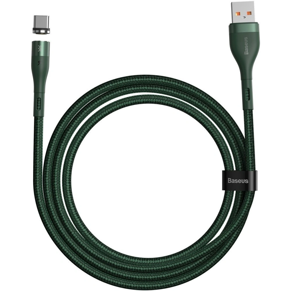 Kabel magnetyczny USB - USB-C Baseus Zinc 3A 1m (zielony)