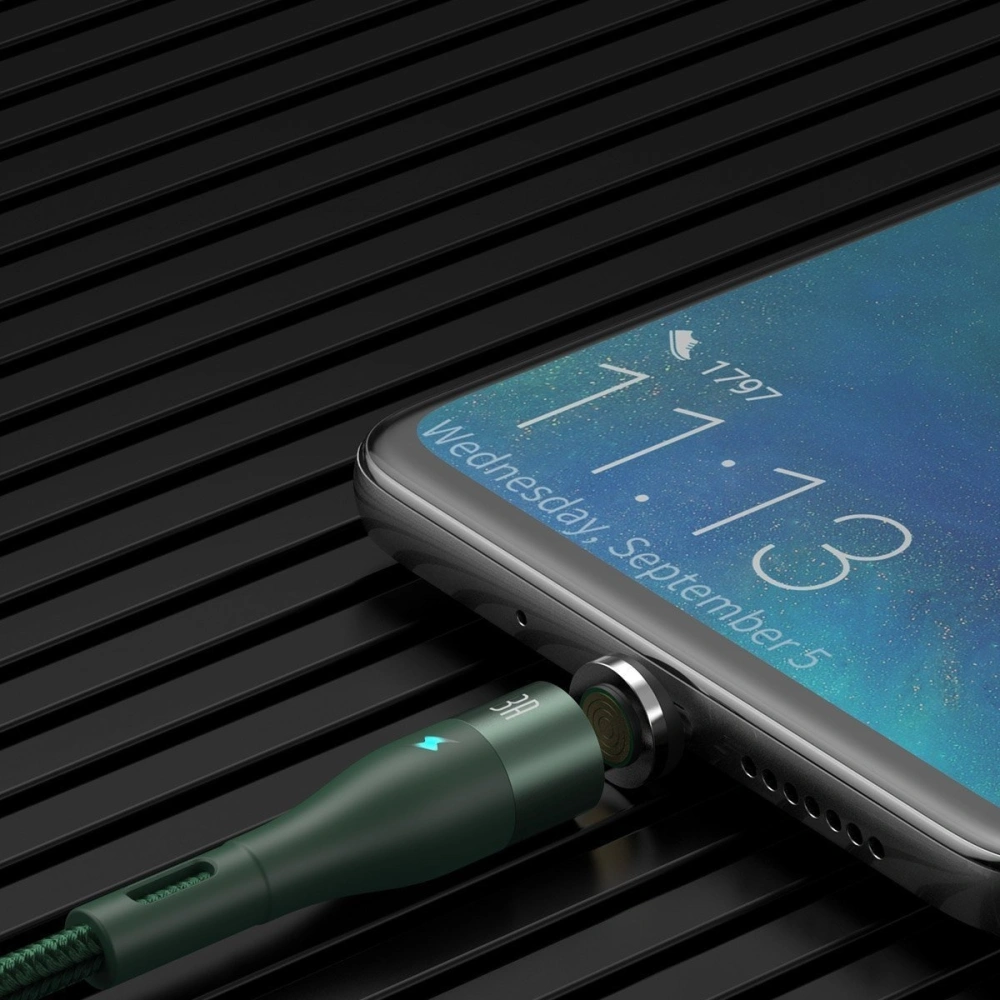 Kabel magnetyczny USB - USB-C Baseus Zinc 3A 1m (zielony)