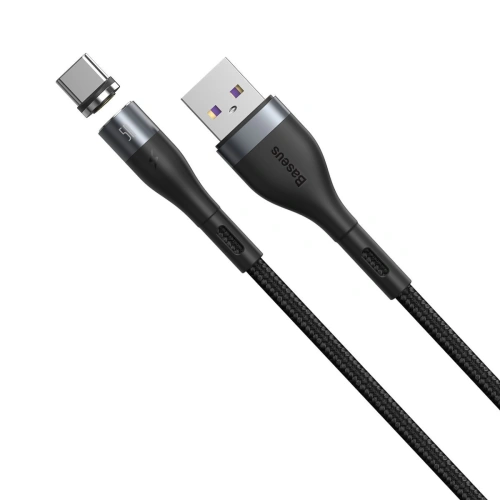 Kup USB - USB-C mágneses kábel Baseus Zinc 5A 1m (szürke-fekete) - BSU1821GRYBLK - {ean13} - Sklep Home Screen