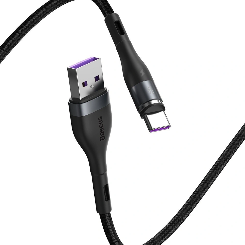 Kabel magnetyczny USB - USB-C Baseus Zinc 5A 1m (szaro-czarny)
