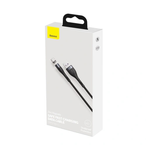 Kup USB - USB-C mágneses kábel Baseus Zinc 5A 1m (szürke-fekete) - BSU1821GRYBLK - {ean13} - Sklep Home Screen