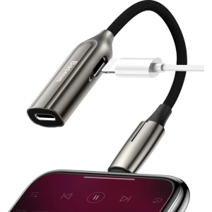 Adapter Audio Baseus L55 Lightning do 2x Lightning (srebrny)