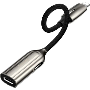 Adapter Audio Baseus L55 Lightning do 2x Lightning (srebrny)