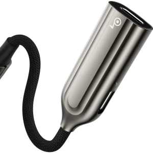Adapter Audio Baseus L55 Lightning do 2x Lightning (srebrny)