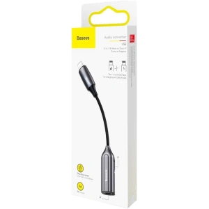 Adapter Audio Baseus L55 Lightning do 2x Lightning (srebrny)