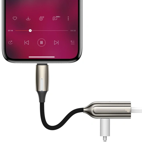 Kup Adapter Audio Baseus L56 Lightning do Jack 3.5mm i Lightning (srebrny) - BSU1823SLV - {ean13} - Sklep Home Screen