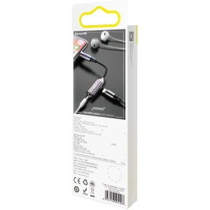 Adapter Audio Baseus L56 Lightning do Jack 3.5mm i Lightning (srebrny)
