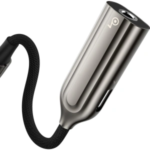 Adapter Audio Baseus L56 Lightning do Jack 3.5mm i Lightning (srebrny)