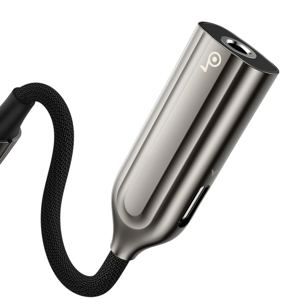 Adapter Audio Baseus L56 Lightning do Jack 3.5mm i Lightning (srebrny)