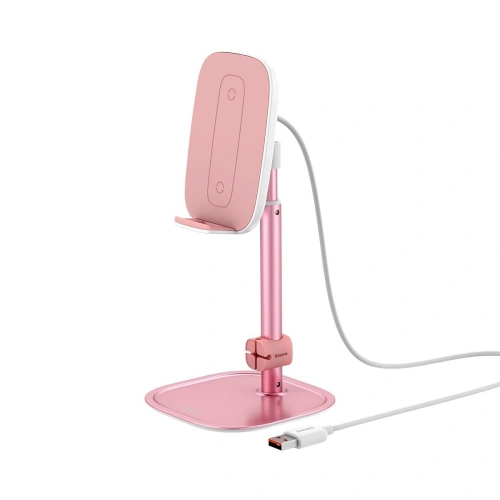 Buy Baseus Literary Youth Desktop Bracket (Telescopic with Wireless Charging) Rose gold - BSU1828PNK - {ean13} - Home Screen Store Europe