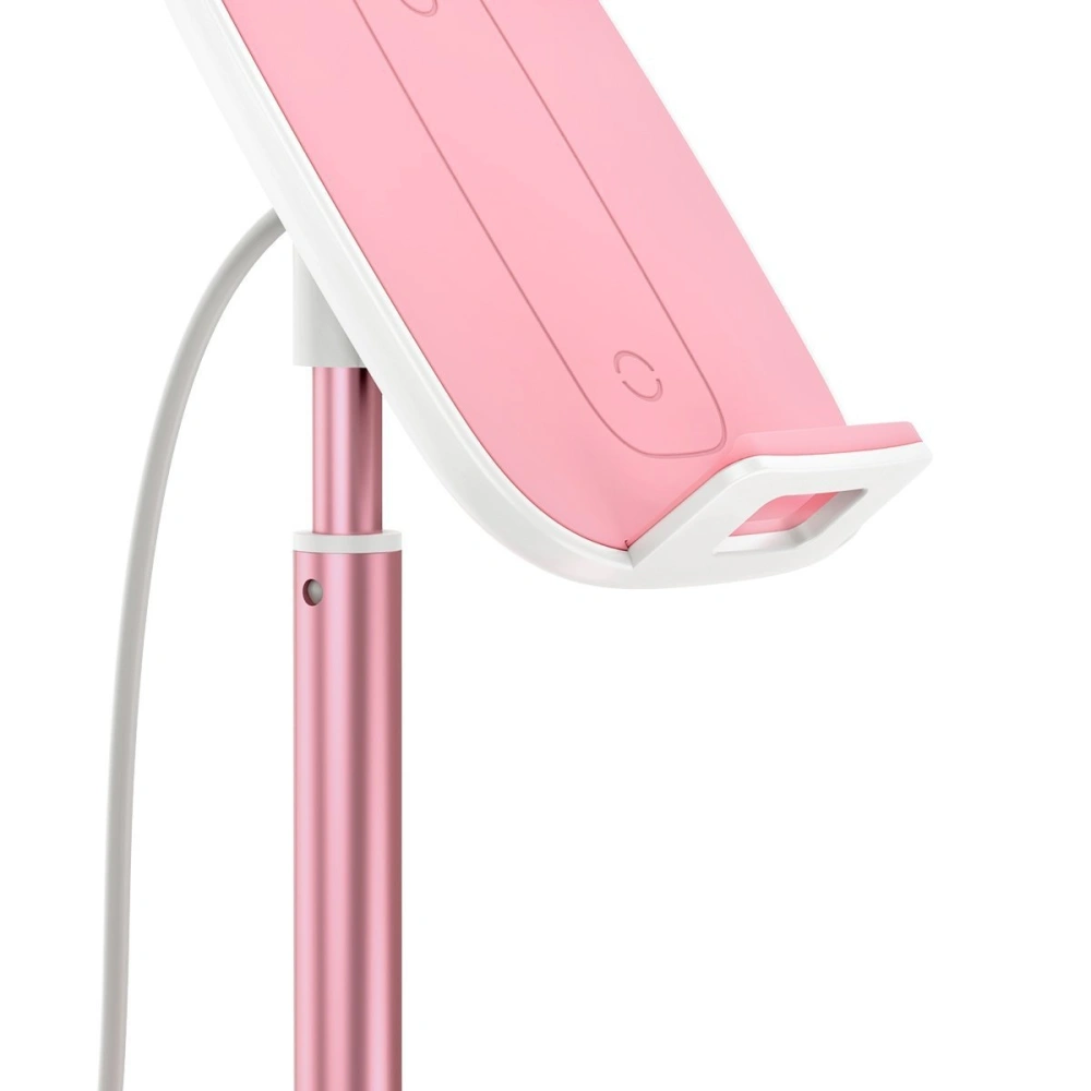 Stojak teleskopowy Baseus z ładowarką bezprzewodową na telefon/tablet (różowy)