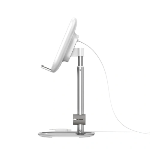 Buy Baseus Literary Youth Desktop Bracket (Telescopic with Wireless Charging) Silver - BSU1829SLV - {ean13} - Home Screen Store Europe