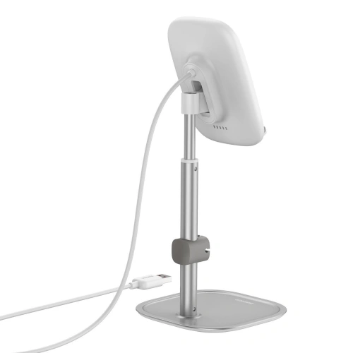Buy Baseus Literary Youth Desktop Bracket (Telescopic with Wireless Charging) Silver - BSU1829SLV - {ean13} - Home Screen Store Europe