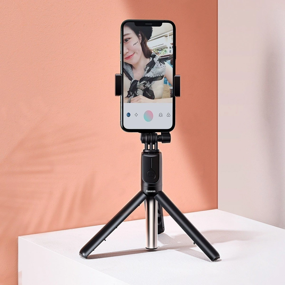 Selfie stick, statyw Bluetooth Baseus Lovely (czarny)