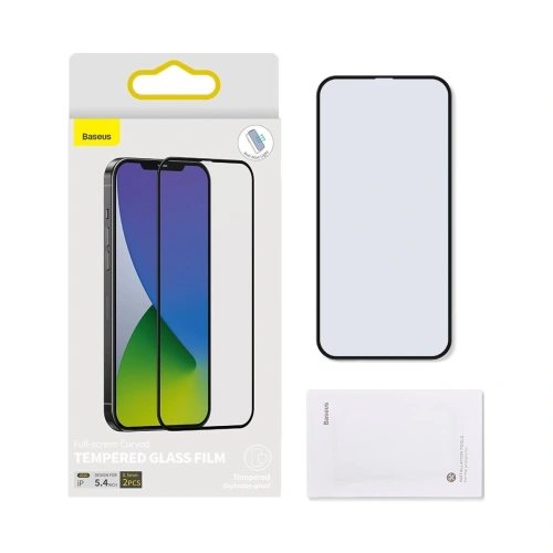 Kup Szkło hartowane z filtrem światła niebieskiego 0.3mm Baseus Apple iPhone 12 mini (2szt.) czarne - BSU1842 - {ean13} - Sklep Home Screen