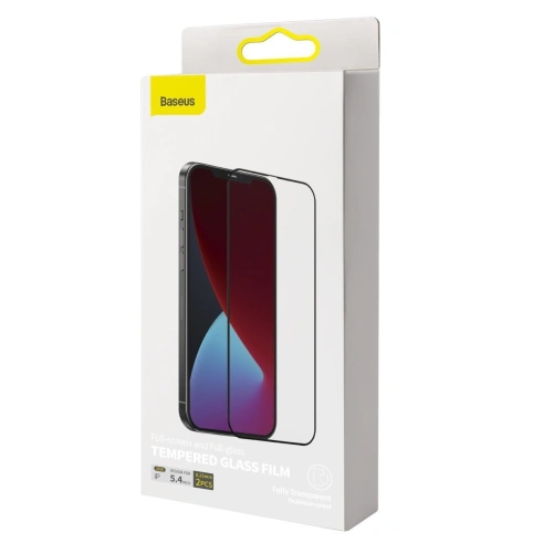 Buy Tempered glass 0.25mm KC01 Baseus Apple iPhone 12 mini (2pcs) black - BSU1843 - {ean13} - Home Screen Store Europe