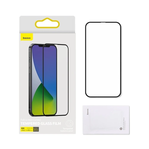 Buy Tempered glass 0.3mm Baseus Apple iPhone 12/12 Pro (2pcs) black - BSU1846 - {ean13} - Home Screen Store Europe