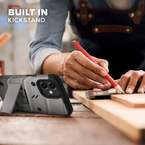 Kup Páncélozott tok Zizo Bolt Cover Apple iPhone 12 mini 9H üveggel a kijelzőn + állvány és övhurok (szürke) - ZIZ047GRY - {ean13} - Sklep Home Screen