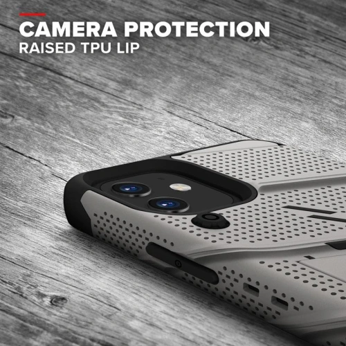 Kup Páncélozott tok Zizo Bolt Cover Apple iPhone 12 mini 9H üveggel a kijelzőn + állvány és övhurok (szürke) - ZIZ047GRY - {ean13} - Sklep Home Screen