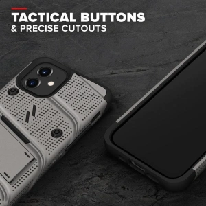 Kup Páncélozott tok Zizo Bolt Cover Apple iPhone 12 mini 9H üveggel a kijelzőn + állvány és övhurok (szürke) - ZIZ047GRY - {ean13} - Sklep Home Screen